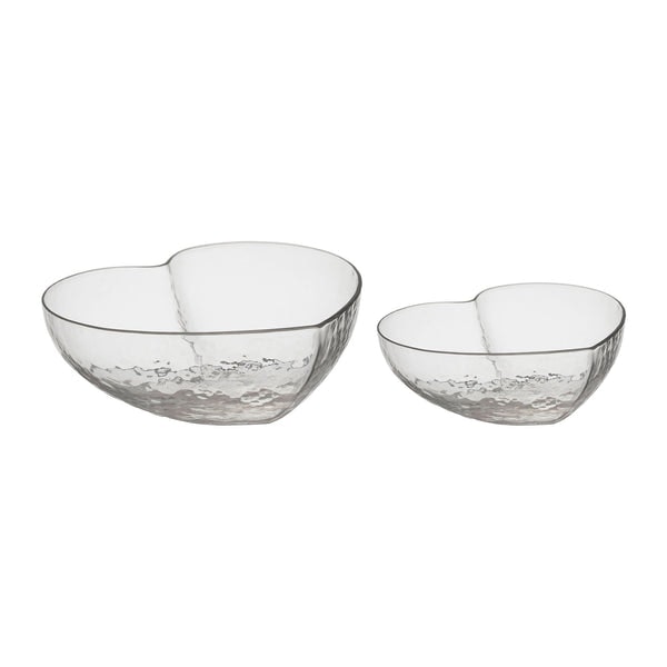 Set Of 2 Glass Heart Nibble Bowls by Distinctly Living
