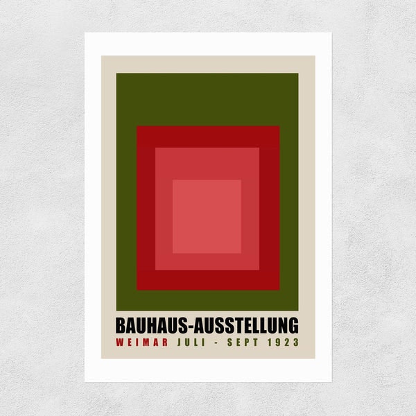 Green And Red Bauhaus A3 Print by East End Prints