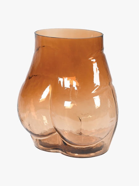 Brown Glass Bum Vase Large by Coach House