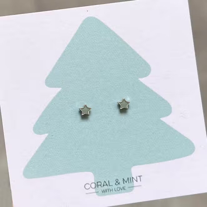 Mini Mint Stars Earrings by Coral & Mint