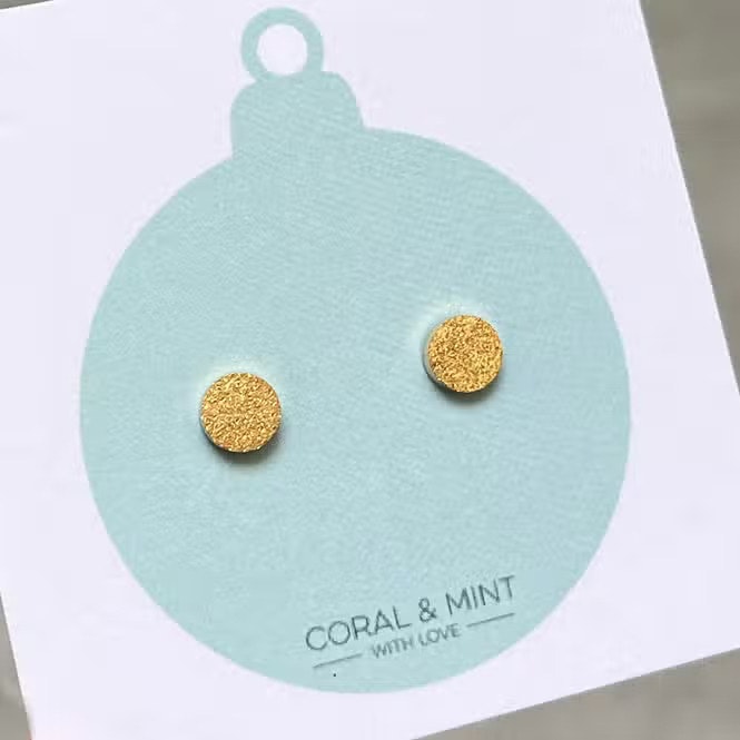 Sparkly Gold Stud Earrings by Coral & Mint