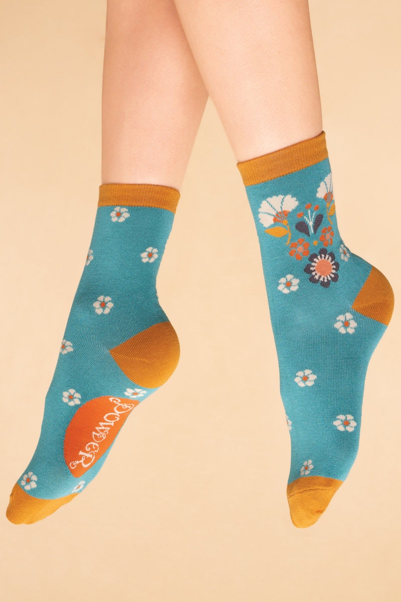 Art Deco Floral Ladies Socks by Powder Design
