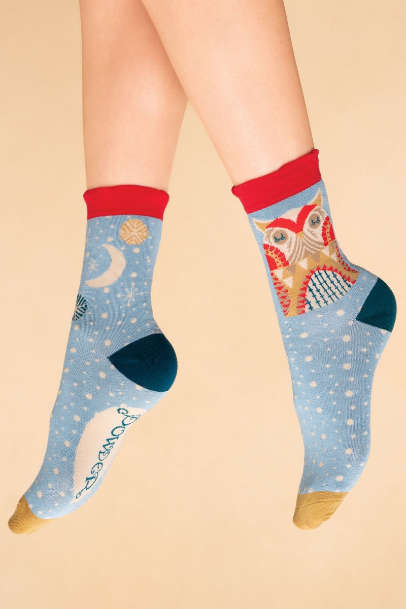 Owl by Midnight Ladies Socks by Powder Design
