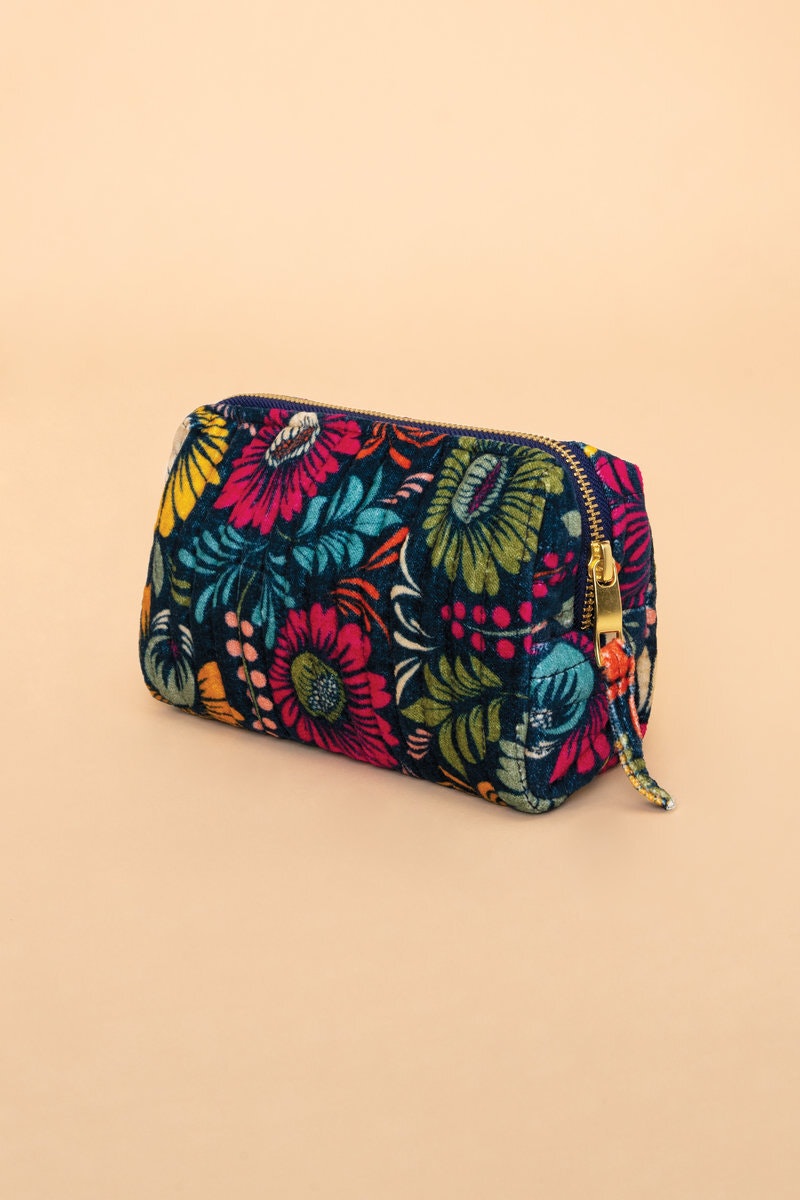 Vintage Floral Quilted Velvet Vanity Bag by Powder Design
