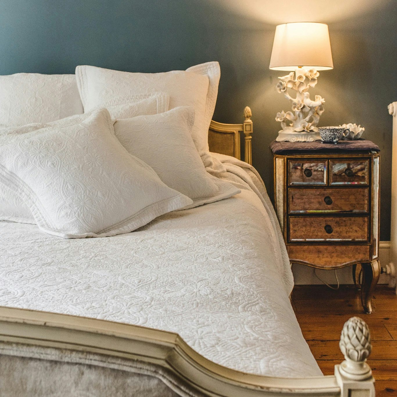 Burford Cream Cotton Bedspread by