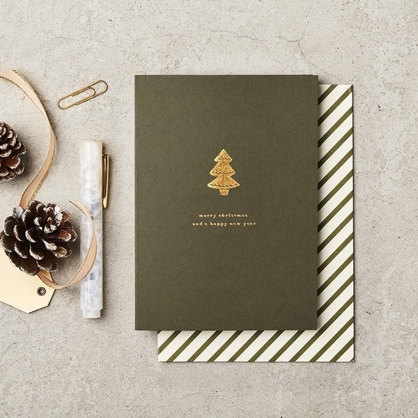 Merry Christmas And A Happy New Year Card by Katie Leamon