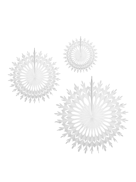 Christmas Dart Snowflake Fan Trio White by The Conscious