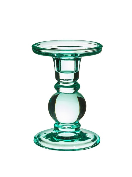 Estelle Glass Candle Holder In Turquoise by Sass & Belle