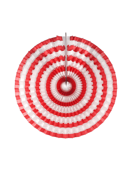 Christmas Striped Fan 40cm - Red and White by The Conscious