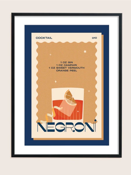Cocktail Art Print - Negoni Print by PROPER GOOD