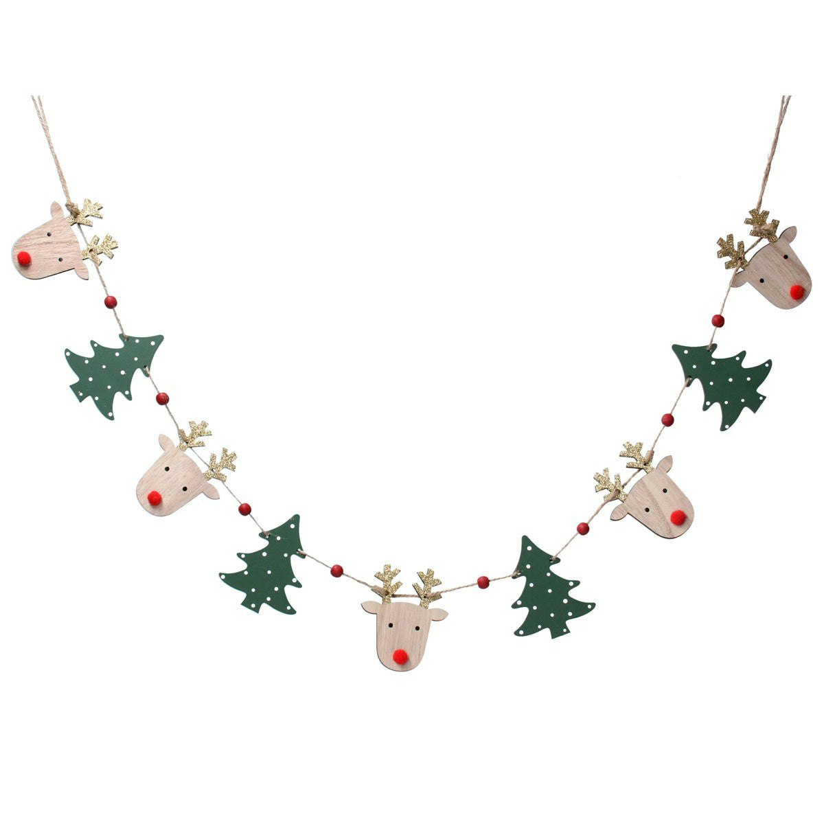 Wood Dear Head and Trees String Garland by Sweet William
