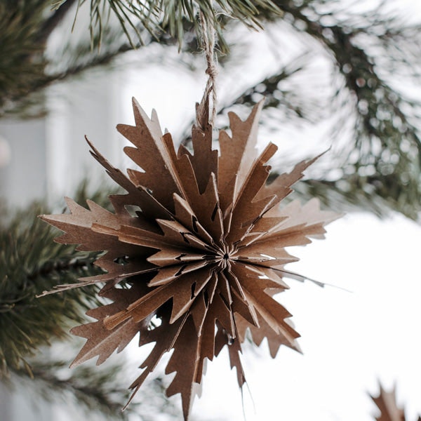 Brown Intricate Paper Star For Hanging by TUSKcollection