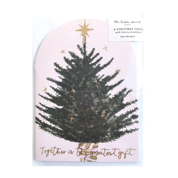 'Together Tree' Christmas Card Pack - Pack of 6 by The Hidden Pearl Studio