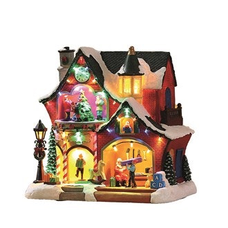 LED Musical Santa Workshop Animated Decoration by Straits Trading