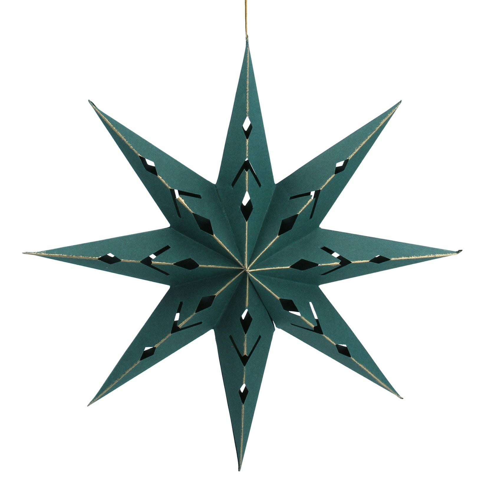 Large Green Bethlehem Star Paper Hanging Decoration by Gisela Graham