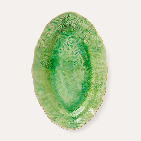 Oval Platter In Seaweed by Sthal