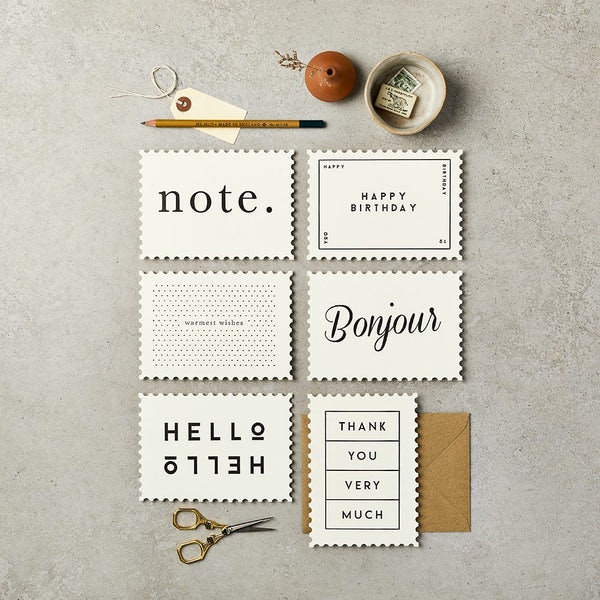 Assorted Pack Of Original Typographic Note Cards By by Katie Leamon