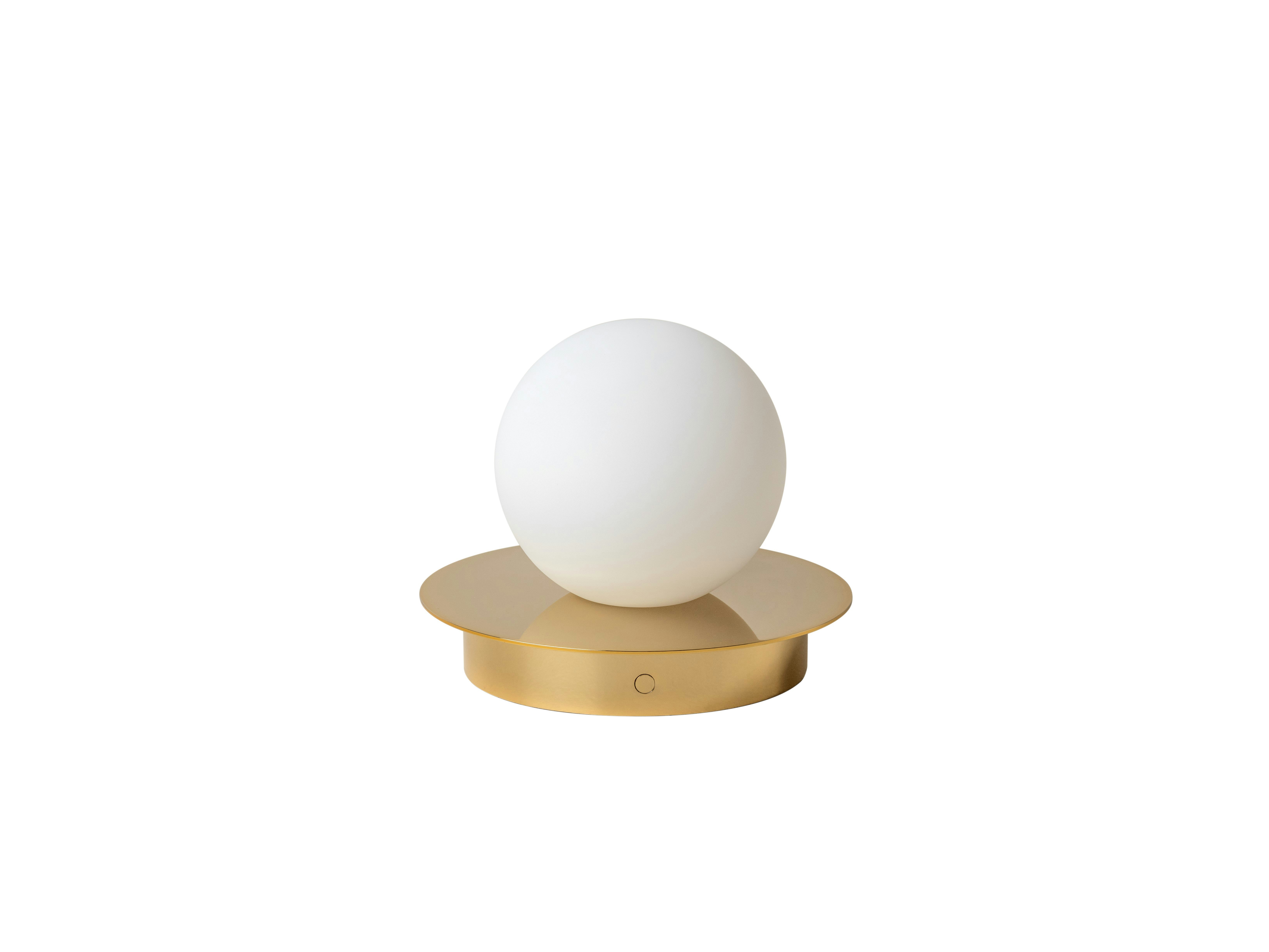 Brass Opal Disk Rechargeable Table Lamp by Houseof