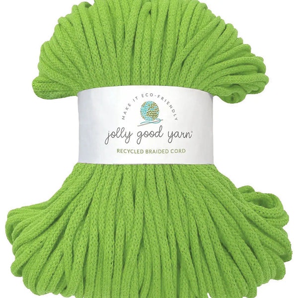 5mm Recycled Cotton Macrame Braided Cord - Bicton Green by Haberdashery