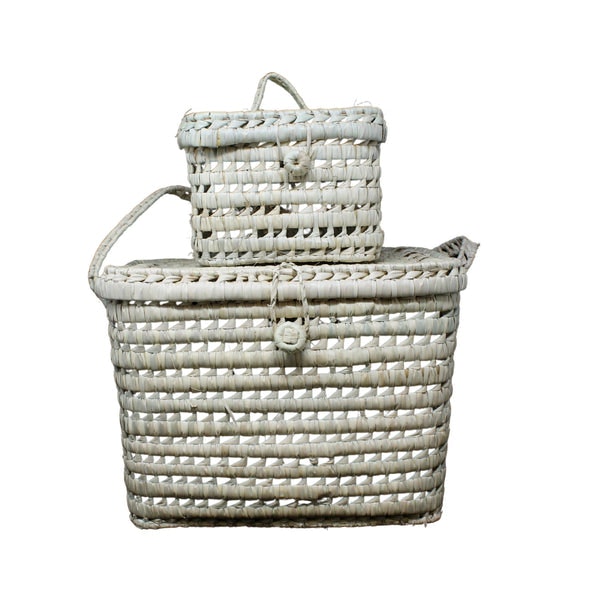 Small Storage Trunk Basket With Lid by Artisan Stories