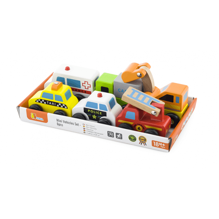 Wooden Vehicle Toys Set of 6 by Trade Toys LTD