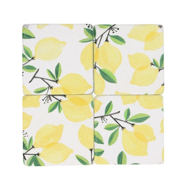 Pack Of Four Lemon Tree Coasters by Gisela Graham