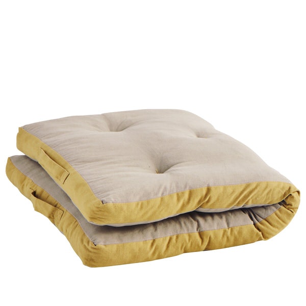 Taupe and Mustard Cotton Mattress by Madam Stoltz