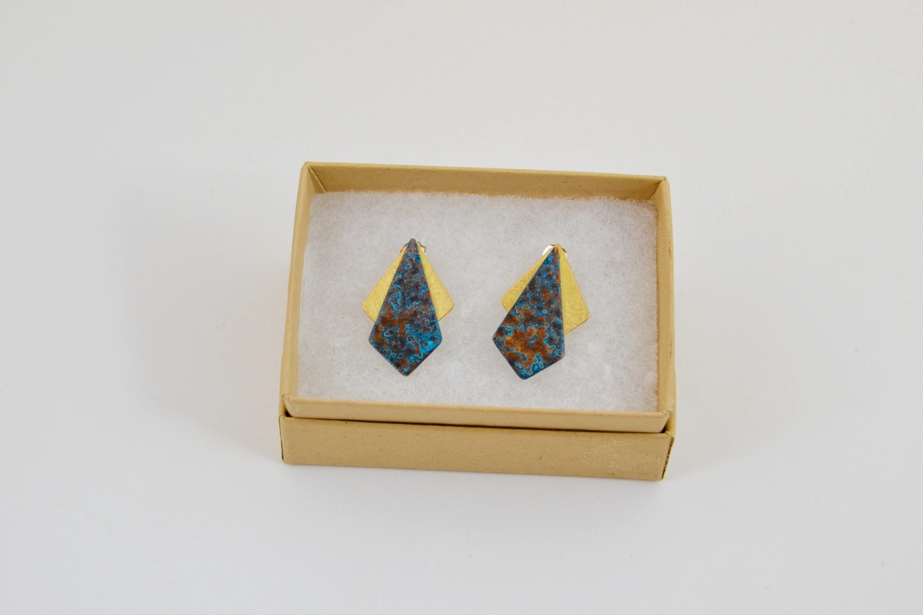 Art Deco Stud Earrings - Long by Stephanie Hopkins
