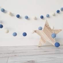 Felt Pom Pom 200cm Garland - Blues by KymCreates
