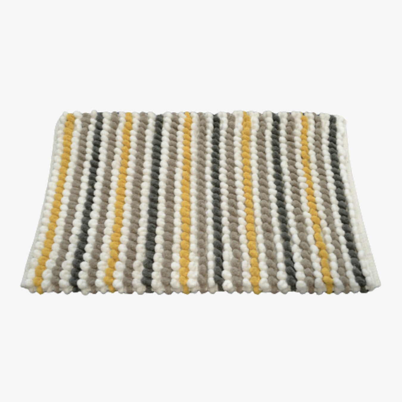 Merlin Chunky Bobble Stripe Bath Mat - Mustard by Allure Bath Fashions